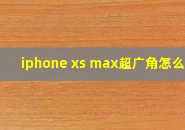 iphone xs max超广角怎么用